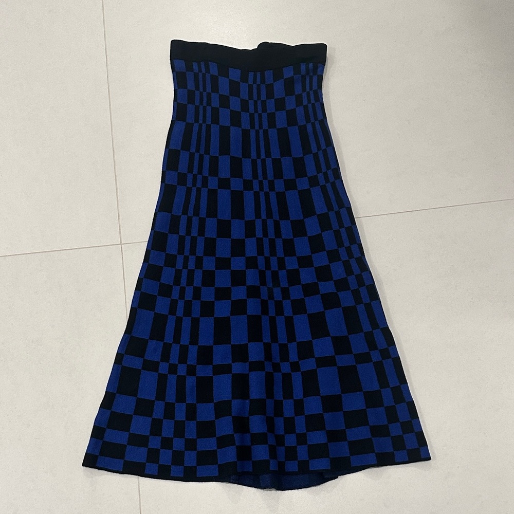 Future Collective: Blue & Black Checkered Skirt